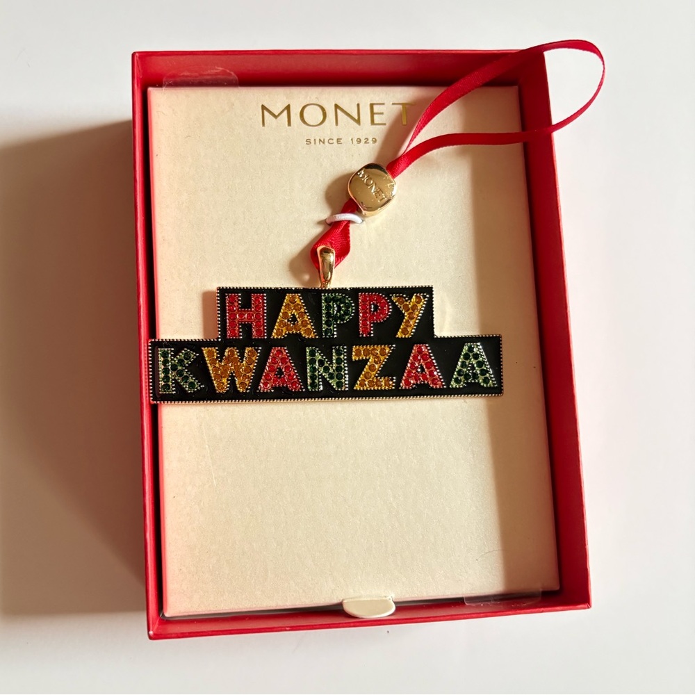 Monet HAPPY KWANZAA Gem Embellished 2023 Ornament NIB